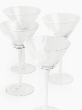 H&M home 4 pack fluted cocktail glasses